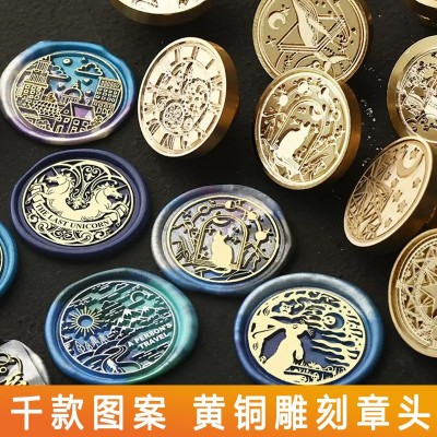 厂家直供 火漆印章铜头 信封装饰邮戳章头批发 字母圣诞多款图案