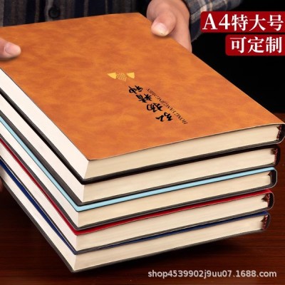 a4笔记本子加厚本子2025年超厚工作会议记录本定制可印logo横线