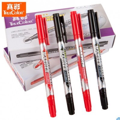 真彩记号笔0615B油性小双头记号笔光盘笔勾线笔学生文具办公用品