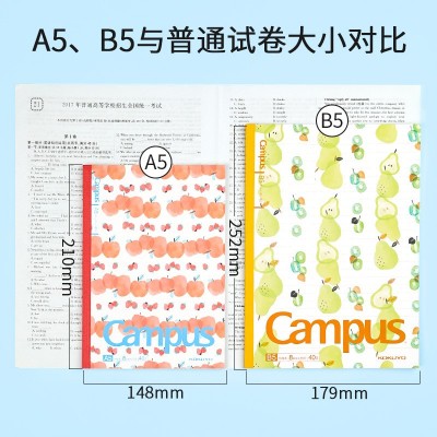 KOKUYO国誉限定款Campus水果本笔记本子8mm点线横线A5软面抄B5
